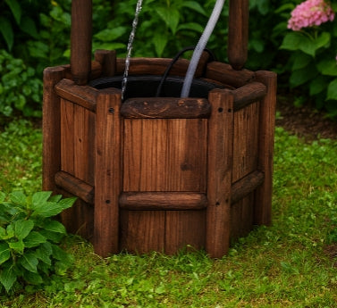 Rustic Wishing Well Water Fountain