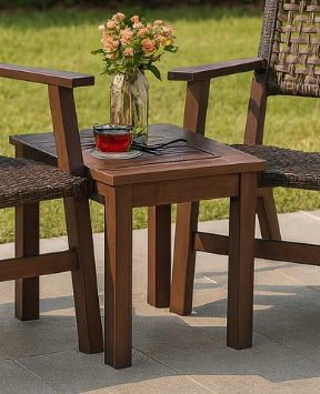 Sundara 3-Piece Wood & Rattan Outdoor Conversation Set