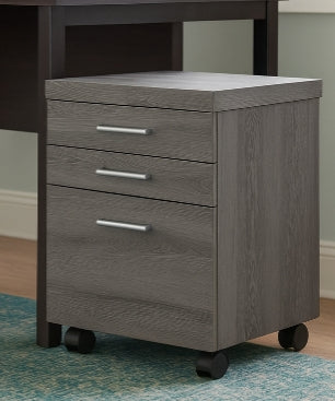 Dark Taupe Locking 3-Drawer Mobile File Cabinet
