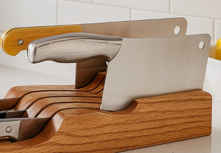 Solid Oak Knife Block