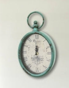 Vintage-Style Oval Metal Wall Clock