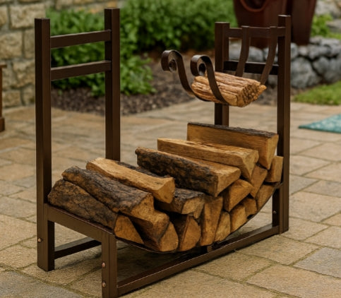 Hearthline Bronze Log & Kindling Rack