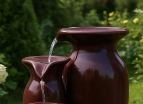 Meridian Burgundy Tiered Jar Fountain