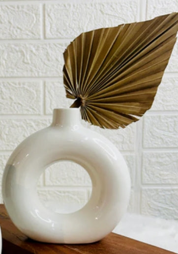 White Circle Ceramic Vase