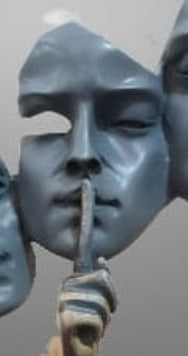 Whispered Reflection Resin Face Sculpture