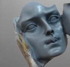 Whispered Reflection Resin Face Sculpture