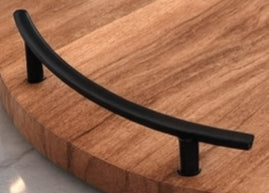 Hearthwood Round Serving Tray with Iron Handles