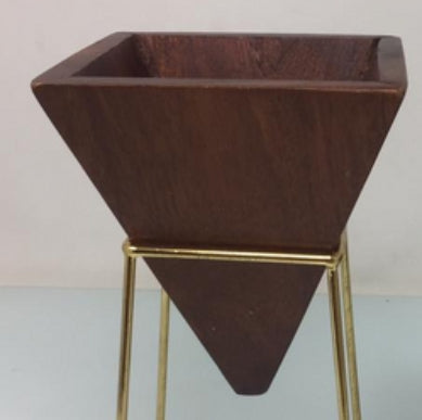 SOLACE ATELIER “Geometric Brass Duo” Planter Vase Set