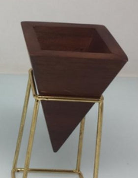 SOLACE ATELIER “Geometric Brass Duo” Planter Vase Set