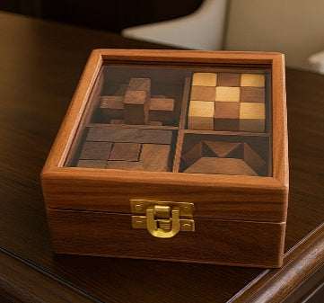 Artisan Walnut Mind-Puzzle – Wooden Jigsaw Puzzle Game