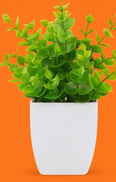 Verdant Duo Petite Botanical Set – Artificial Potted Plants (Set of 2), Multi-Colour