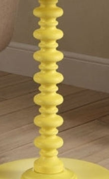 Sun Spire Turned-Wood Pedestal Side Table