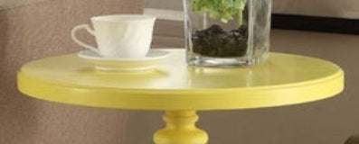 Sun Spire Turned-Wood Pedestal Side Table