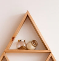 Arlo Trio Wooden Wall Display Shelves – Hanging Triangle Set (3-Piece)