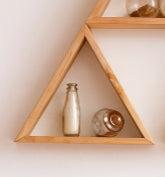 Arlo Trio Wooden Wall Display Shelves – Hanging Triangle Set (3-Piece)