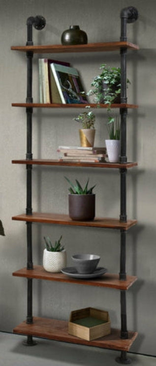 Iron & Pine Six-Tier Industrial Wall Shelf