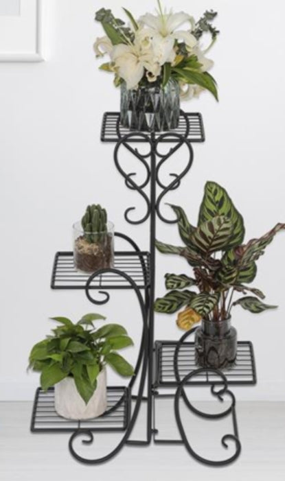 Vespera 4-Tier Black Metal Plant Display Stand