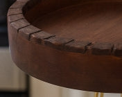 Celestique Wood & Gold Rotating Dessert Pedestal