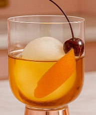 Raye Copper-Base Footed Cocktail Tumblers — Set of 2, 12 oz