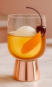 Raye Copper-Base Footed Cocktail Tumblers — Set of 2, 12 oz