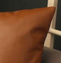 Houndstooth and Faux Leather Split Design Throw Pillow