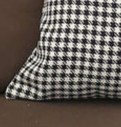 Houndstooth and Faux Leather Split Design Throw Pillow