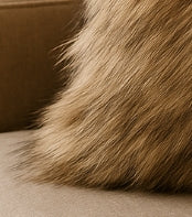 Gray Faux Fur Animal Print Luxury Throw Pillow