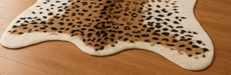 Leopard Print Faux Hide Area Rug