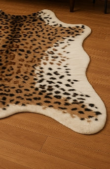 Leopard Print Faux Hide Area Rug