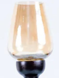 Crear Contemporary Wooden Glass Candle Holder