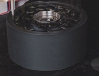 Round Black Metal & Glass Bio-Ethanol Fireplace