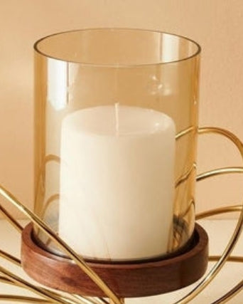 Glass Hurricane Candle Holder with Butterfly Base