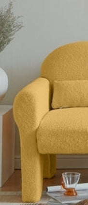 Solene Bouclé Loveseat – Marigold Yellow