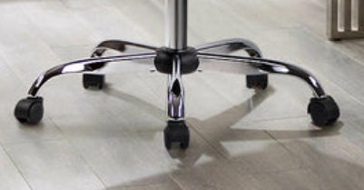 White Leather Mid-Back Swivel Chair with Chrome Accents