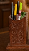 Handcrafted Rosewood Mobile Holder & Desk Organizer – Pen and Note Stand