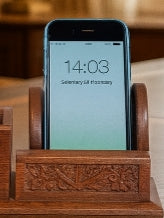 Handcrafted Rosewood Mobile Holder & Desk Organizer – Pen and Note Stand