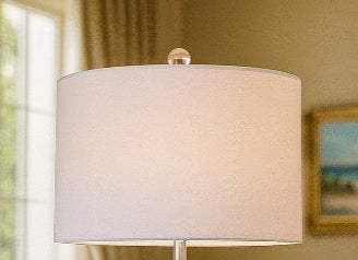 Aqua Glass Stacked Pebble Table Lamp with Crystal Base