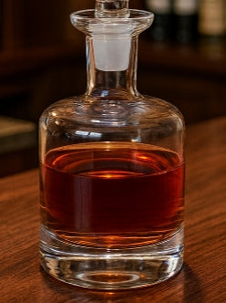 Mouth-Blown Crystal Whiskey Decanter – 28-Ounce Capacity