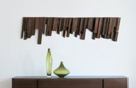 Reclaimed Wood Wall Sculpture – “Organized Chaos” End Grain Art