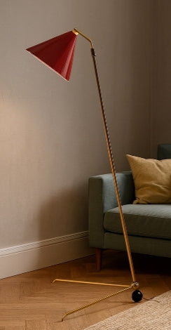 Mid-Century Italian Brass Floor Lamp – Sculptural Vintage-Inspired Lighting