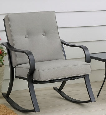 Outdoor 3-Piece Patio Furniture Table Rocking Chairs Set with Grey