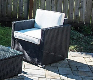 Outdoor Rattan Wicker Sofa Set with Cushions – Patio Sectional Furniture 4-Piece