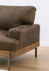 Marlowe Distressed Chocolate Leather Lounge Chair