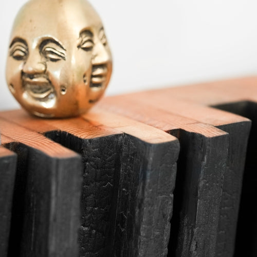 Inverted Skyline Floating Shelf – Reclaimed Wood Wall Art