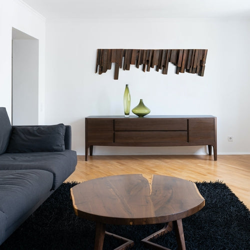 Reclaimed Wood Wall Sculpture – “Organized Chaos” End Grain Art