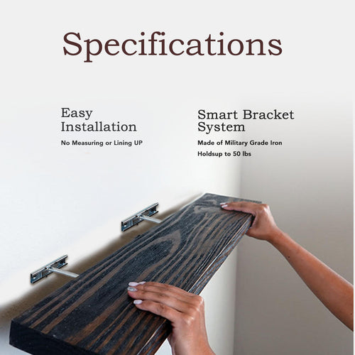 Tomlin Dark Walnut Floating Shelf Duo – Handcrafted Farmhouse Wall Display