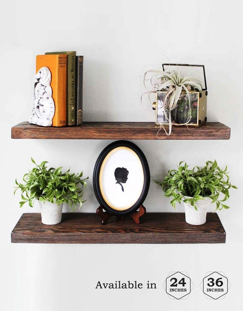 Tomlin Dark Walnut Floating Shelf Duo – Handcrafted Farmhouse Wall Display