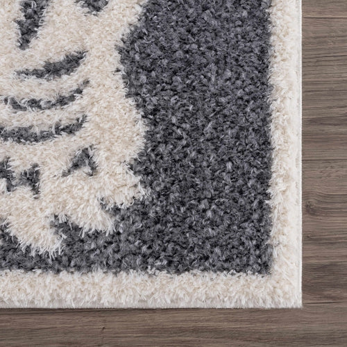 Charcoal Tiger Figurine Shag Area Rug