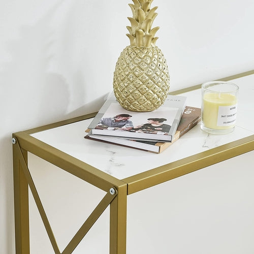 Aurelia Slimline Marble-Top Console Table