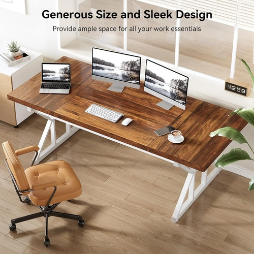 Grand Wooden Executive Workstation Desk